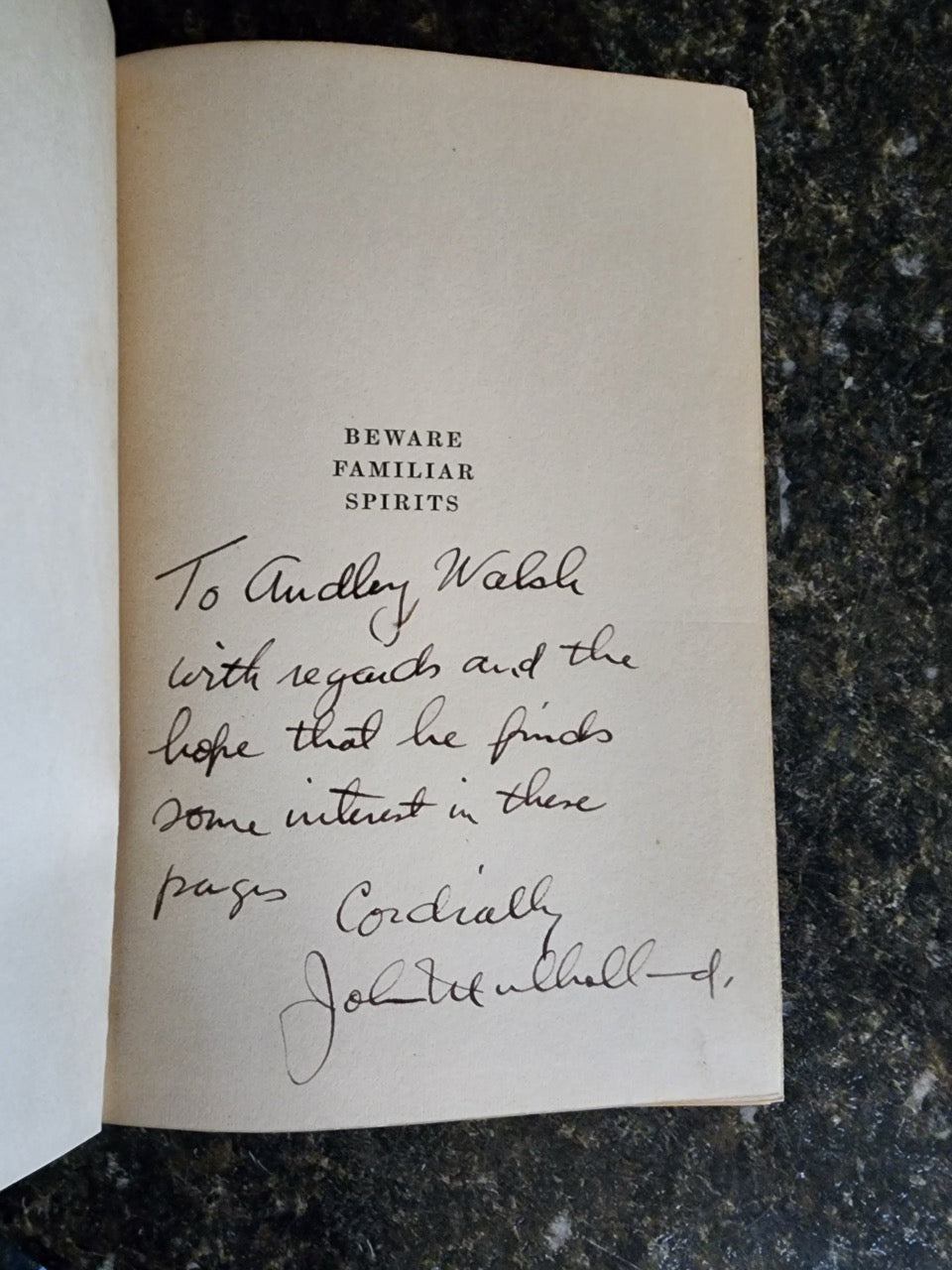 Beware Familiar Spirits - John Mulholland - SIGNED