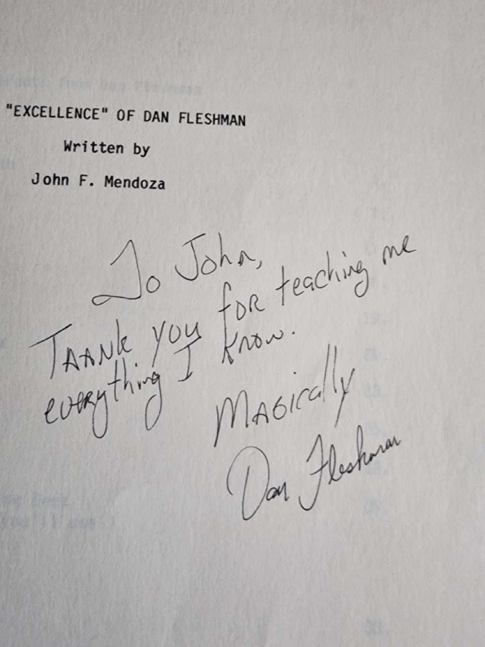 Mendoza presents The Excellence of Danny Fleshman