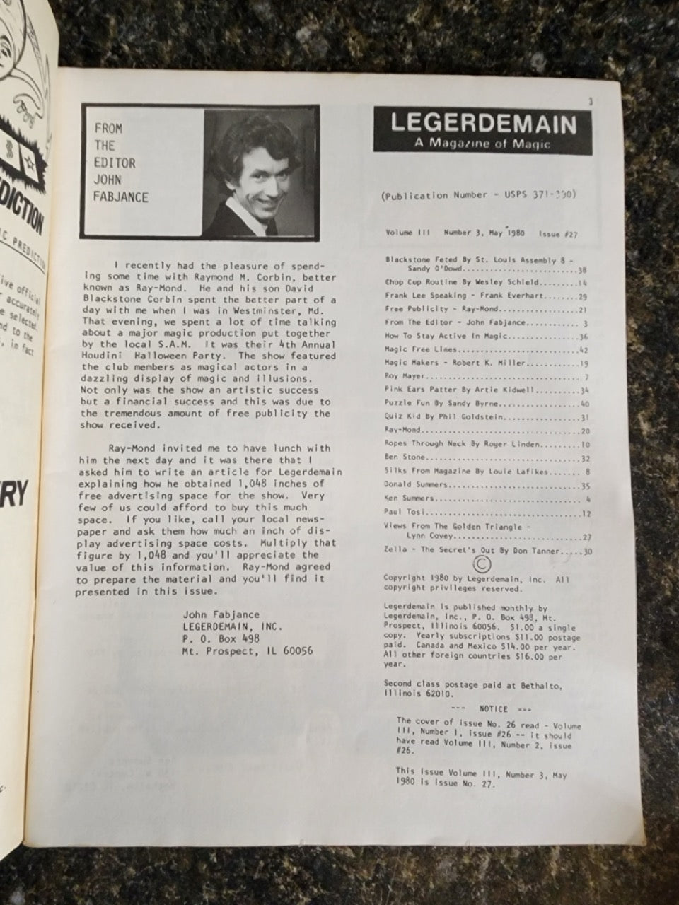 Legerdemain Vol 3 No. 27 May 1980