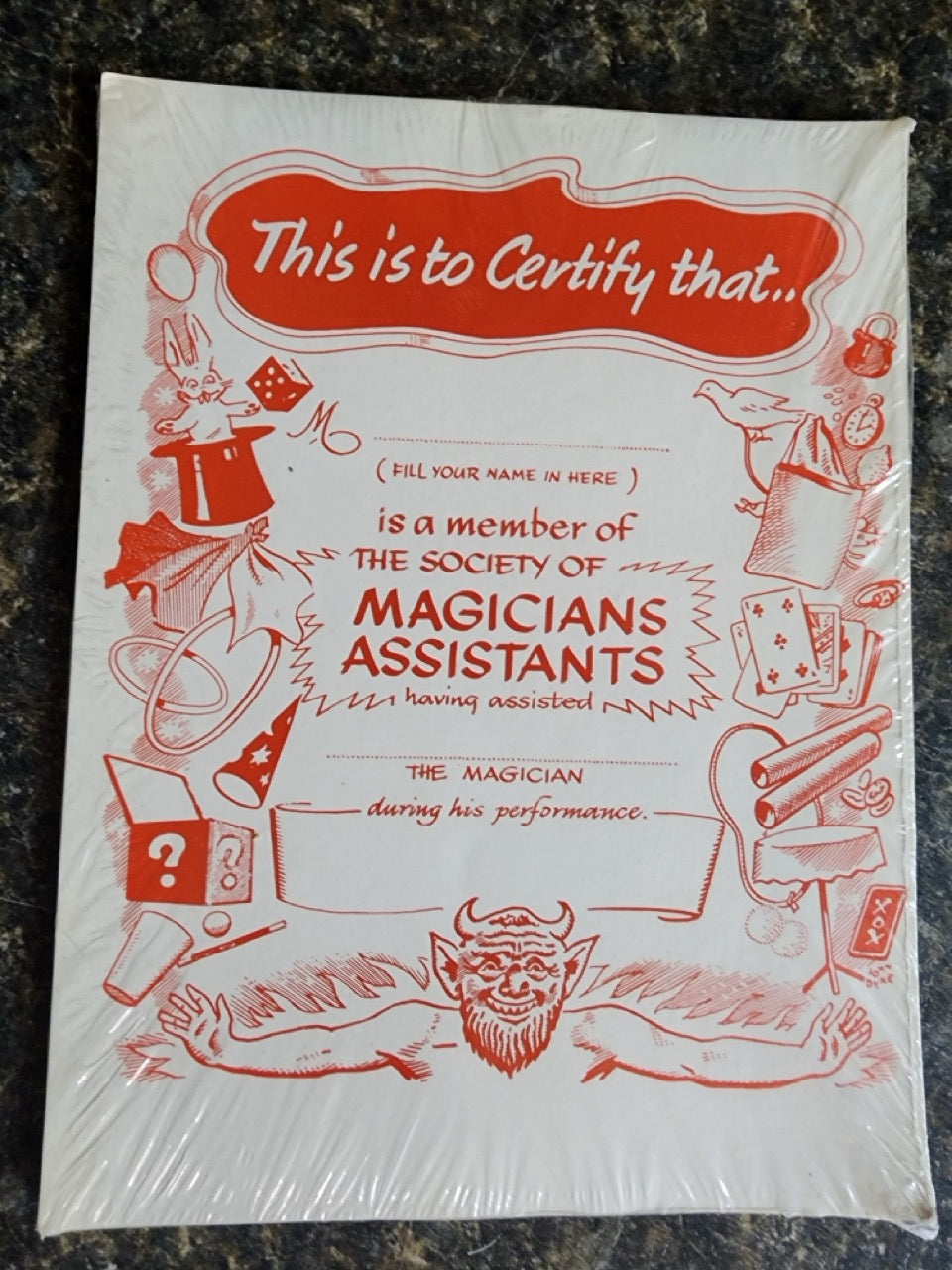 Magician's Assistant Certificates