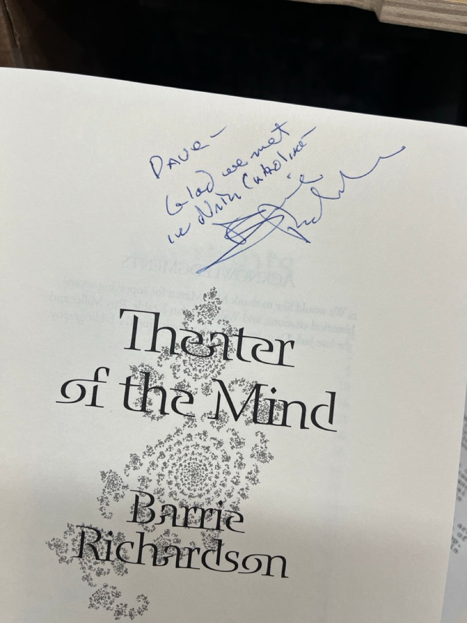 Theater of the Mind - Barrie Richardson - SIGNED