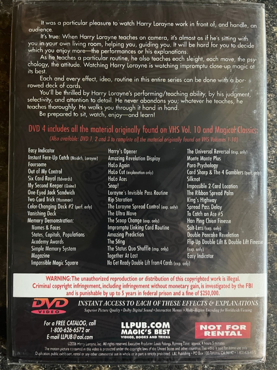 Harry Lorayne's Best Ever! Collection, Vols. 1-4 - DVDs