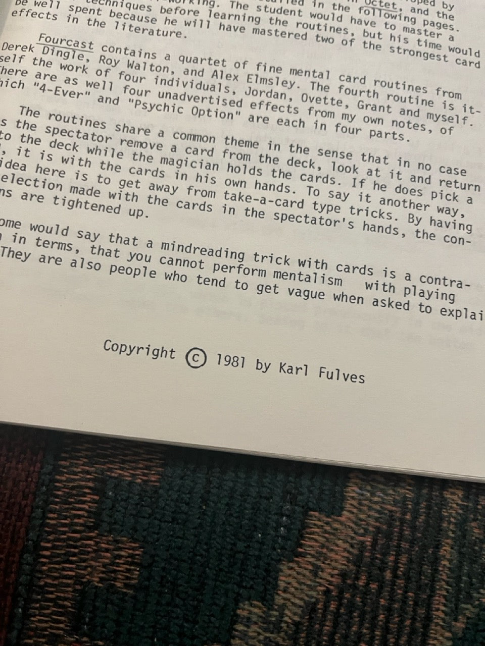 Fourcast - Karl Fulves