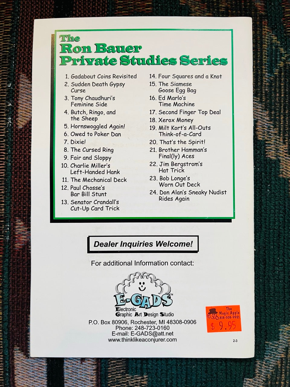 Ron Bauer Private Studies Set of 13 Booklets & Gimmicks