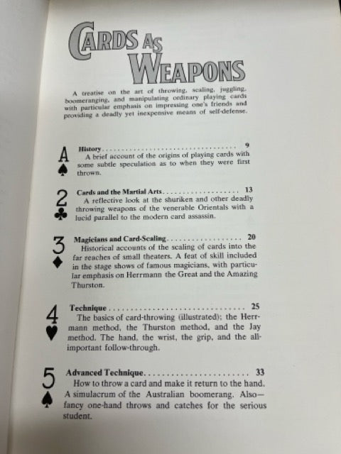 Cards As Weapons - Ricky Jay (pb)