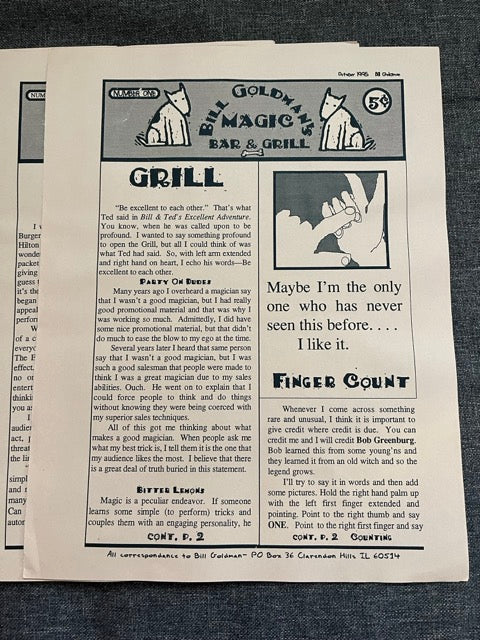 Bill Goldman's Magic Bar & Grill - Issues 1-6
