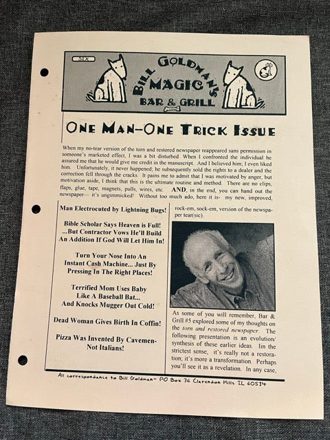Bill Goldman's Magic Bar & Grill - Issues 1-6