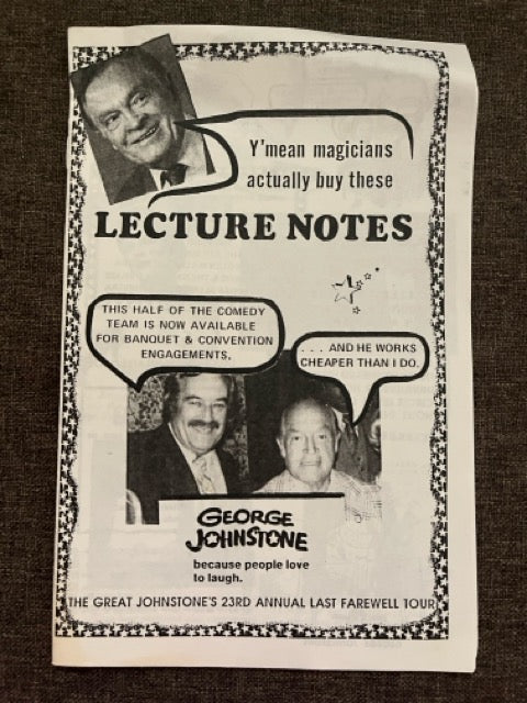 George Johnstone Lecture Notes