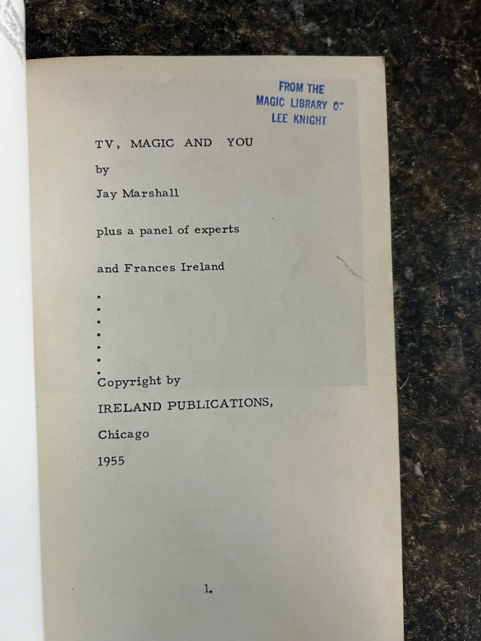 TV, Magic & You - Jay Marshall