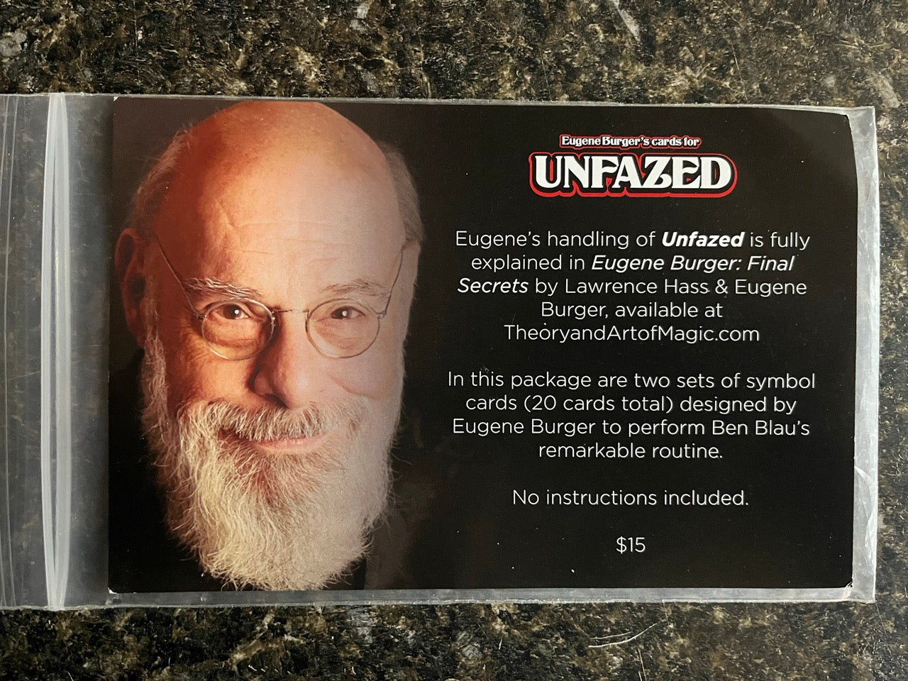 Eugene Burger's cards for UNFAZED (created by Ben Blau) (SM5)