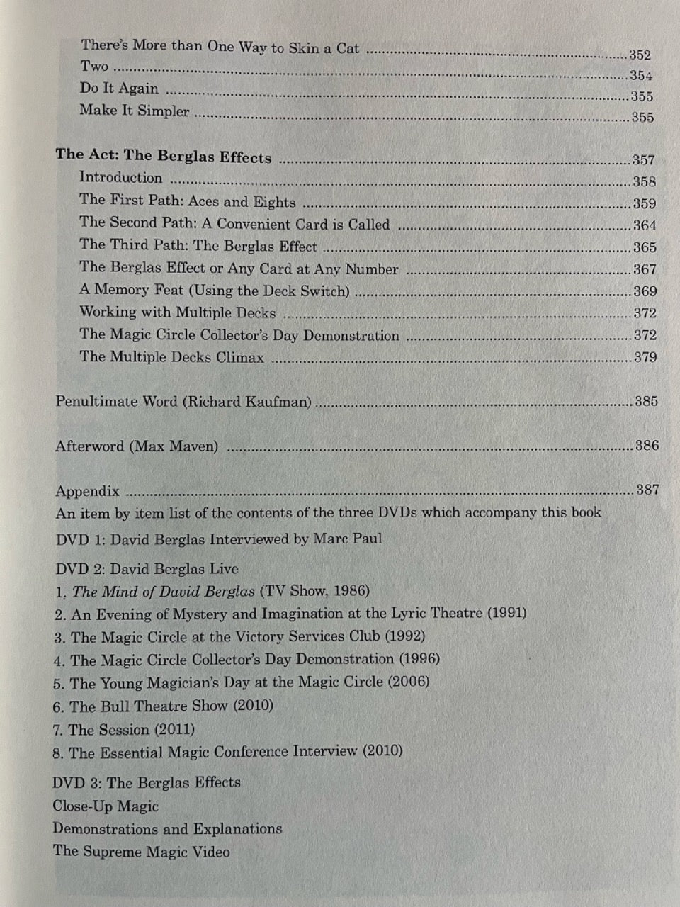 The Berglas Effects - Richard Kaufman (Book, & 2 DVDs)