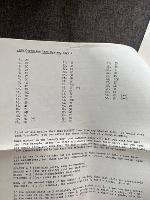 Cornelius Card System - John Novak
