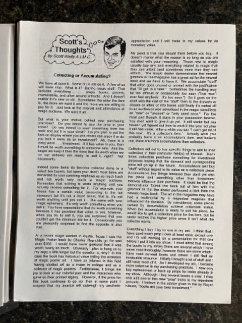 Scott's Thoughts, from Syndicated Secrets, Year #3 - Scott Wells