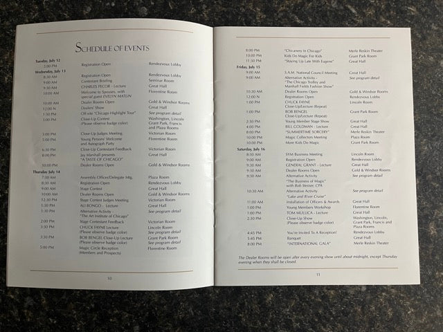 Society of American Magicians Convention Programs - (1994, 1996)