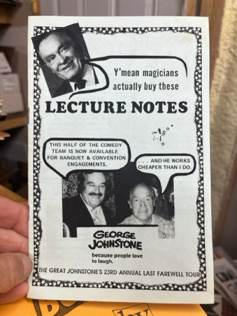 George Johnstone Lecture Notes