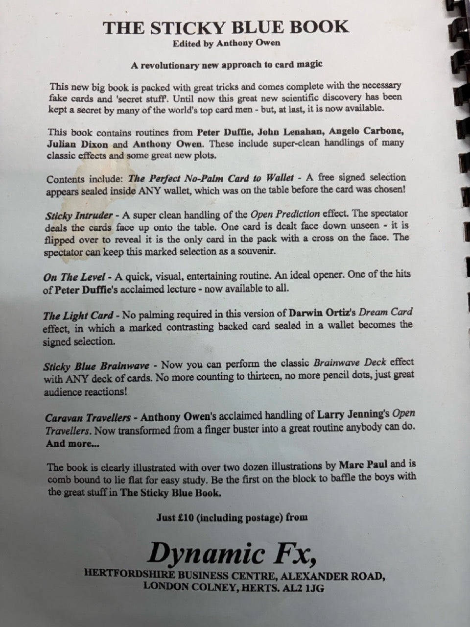 The Sticky Blue Book, 1997 Edition - Anthony Owens and Friends