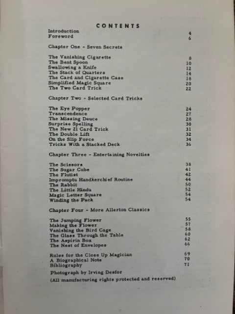 Bert Allerton's The Close-Up Magician