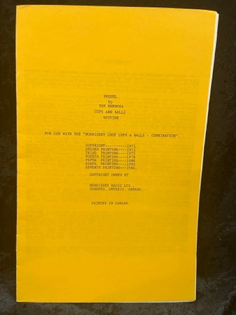 The Mendoza Cups and Balls Routine/Sequel - John F. Mendoza