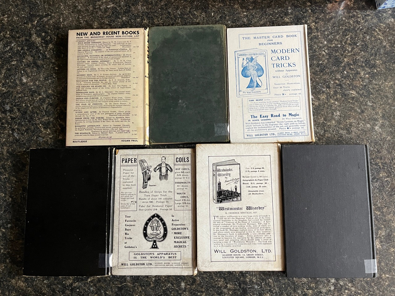 Set of 7 Will Goldston books (1 SIGNED)
