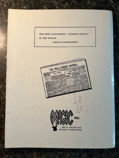Newspaper Magic - Gene Anderson & Frances Marshall (USED Copy)