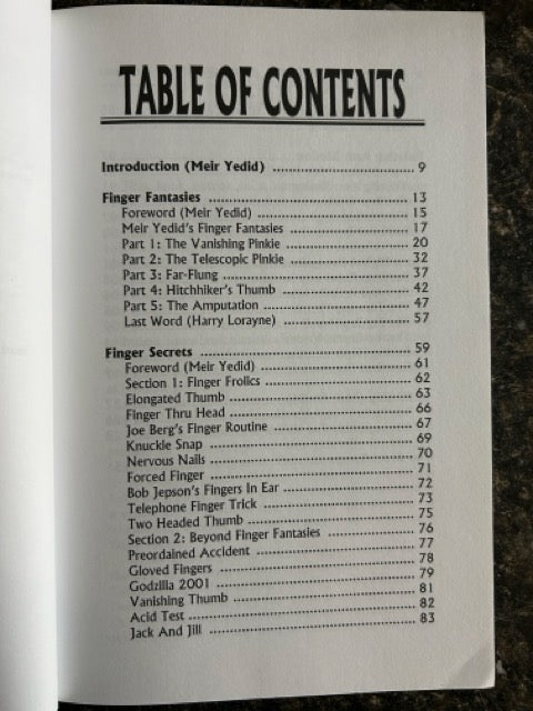 Meir Yedid's Finger Fantasies: Expanded Edition