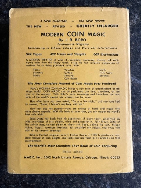 The New Modern Coin Magic - J.B. Bobo - HC