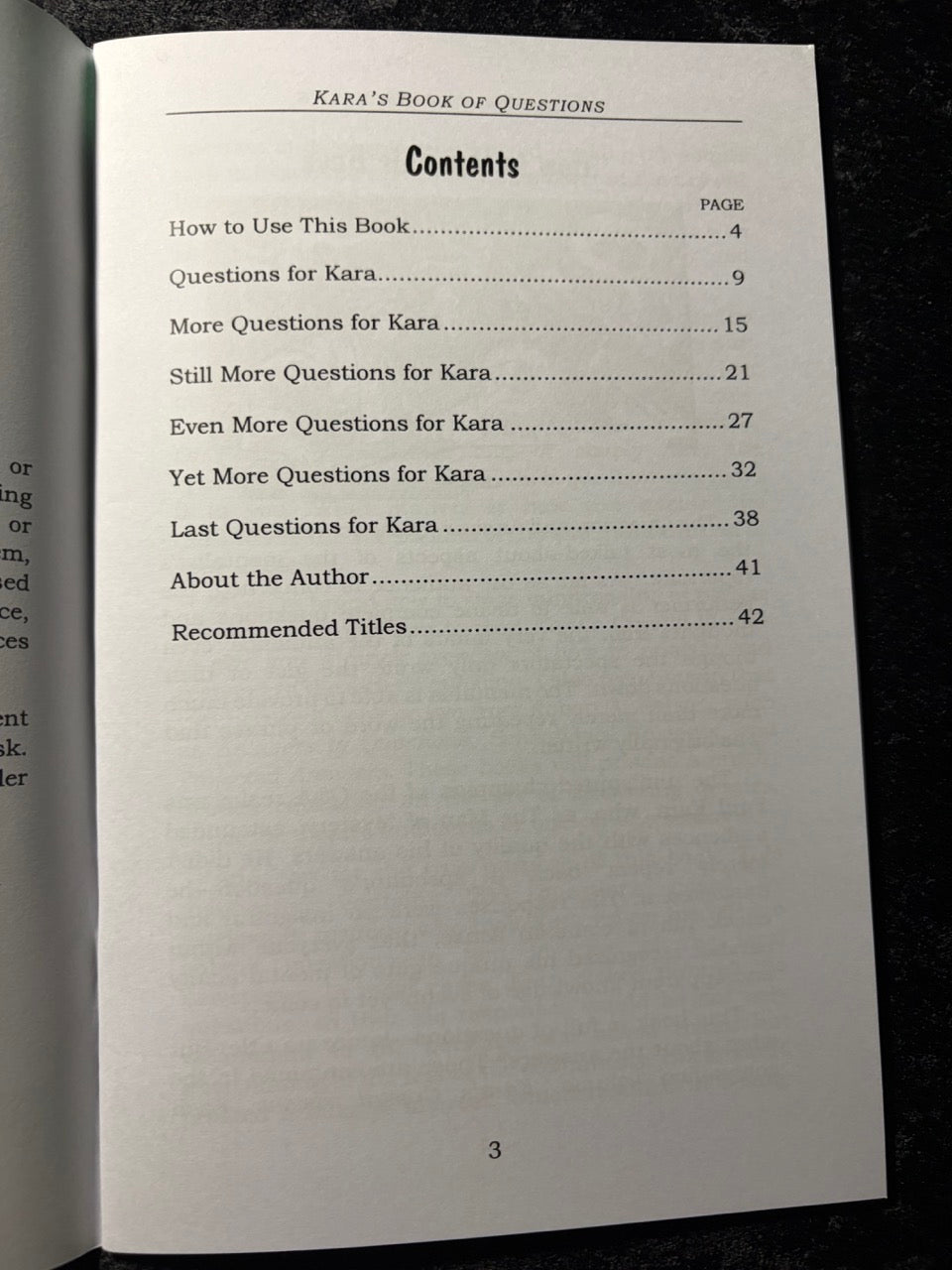 Kara's Book of Questions - B.W. McCarron