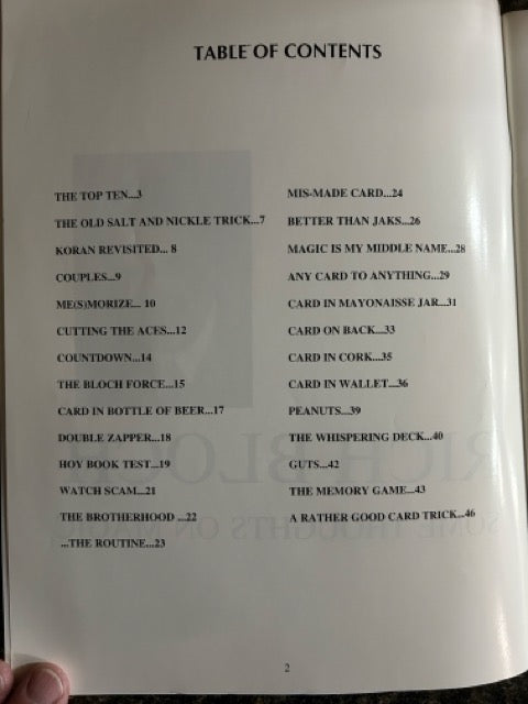 Some Thoughts on Magic - Richard Bloch - SIGNED