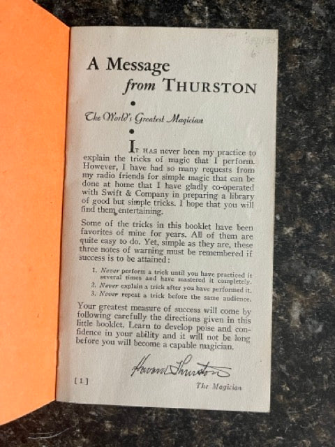Thurston's Book of Magic (Library of Magic..Vol.1) - Howard Thurston