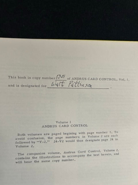 Andrus Card Control, Vols. 1 & 2 - Jerry Andrus - SIGNED