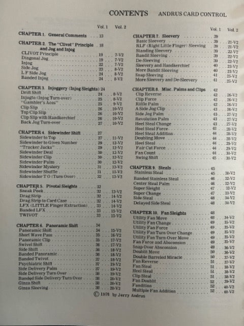 Andrus Card Control, Vols. 1 & 2 - Jerry Andrus - SIGNED