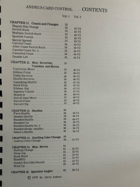 Andrus Card Control, Vols. 1 & 2 - Jerry Andrus - SIGNED