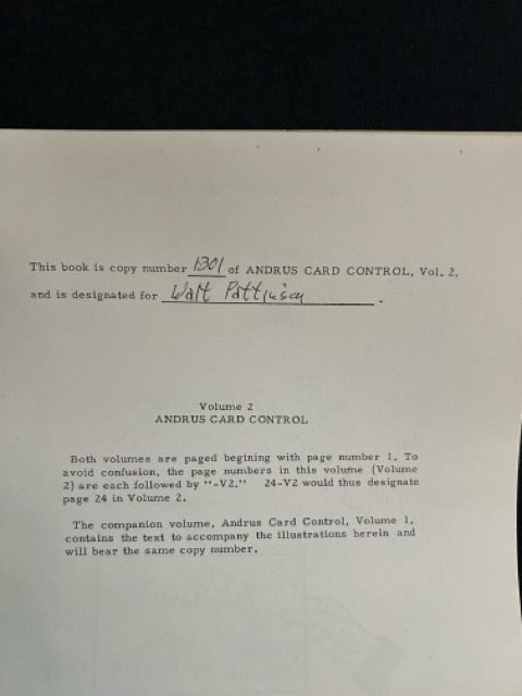 Andrus Card Control, Vols. 1 & 2 - Jerry Andrus - SIGNED