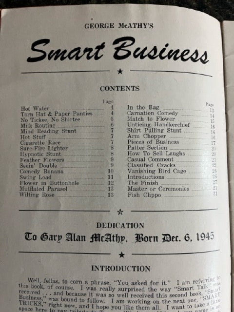 Smart Business for Magicians & M.C.'s - George McAthy