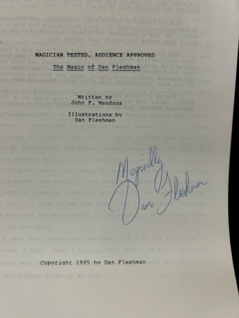 Magician Tested Audience Approved - John Mendoza - SIGNED