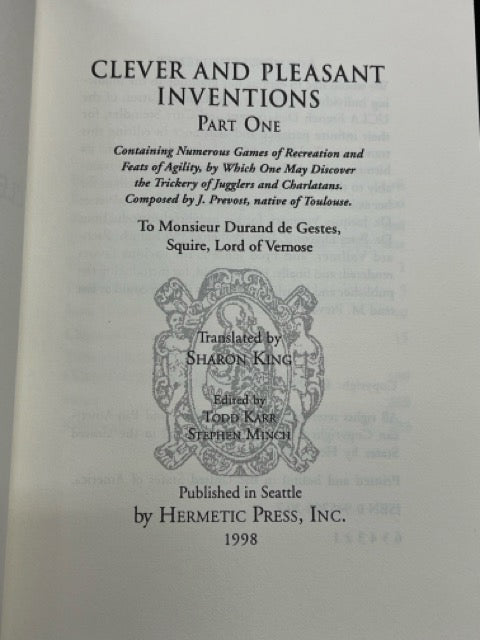 Clever And Pleasant Inventions - J. Prevost