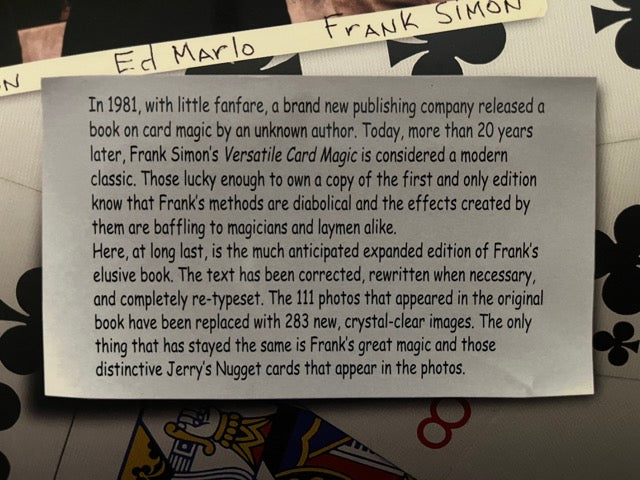 Versatile Card Magic Revisited - Frank Simon (USED)