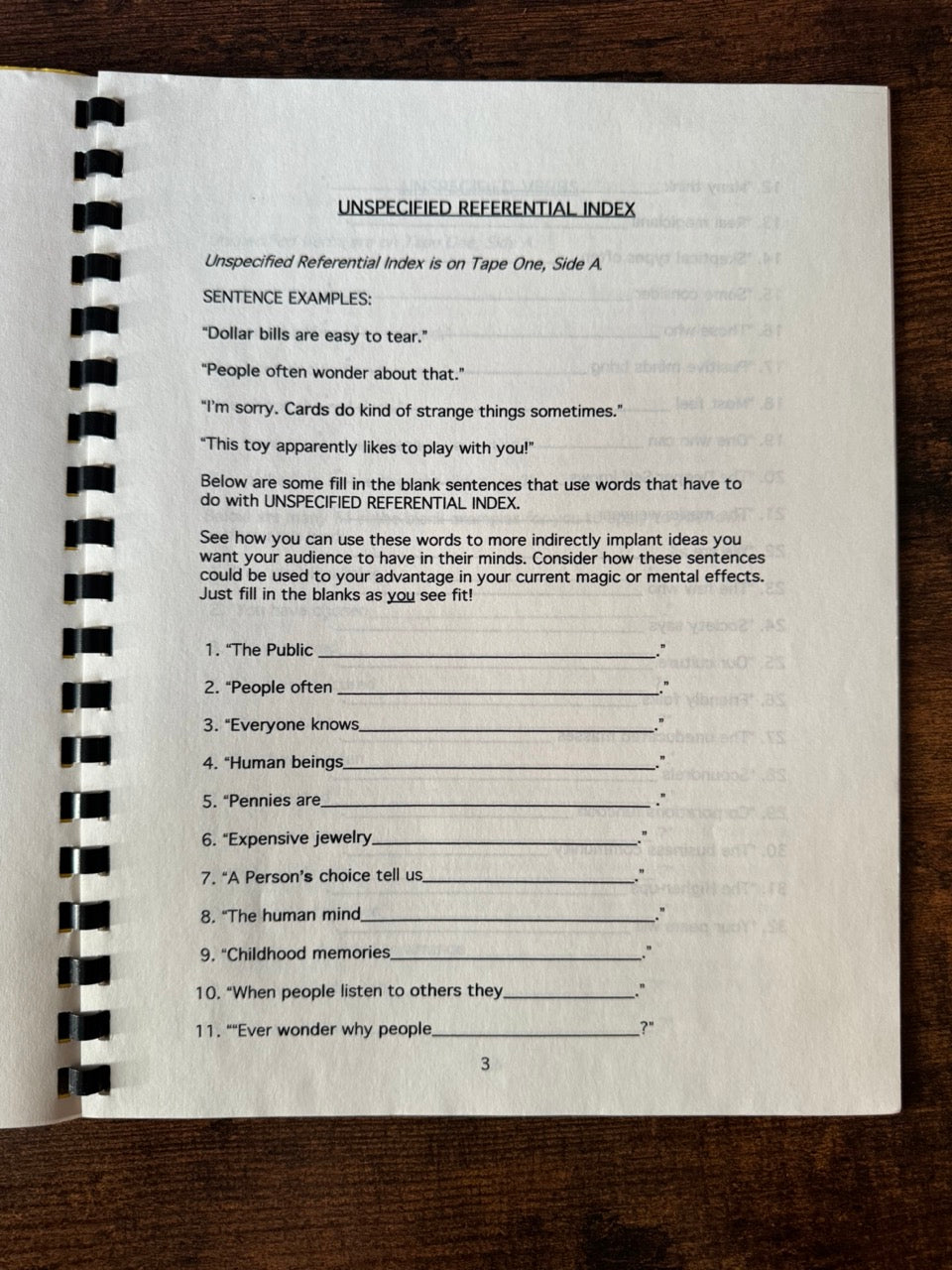 Wonder Words Workbook - Kenton Knepper - J Tank - SIGNED