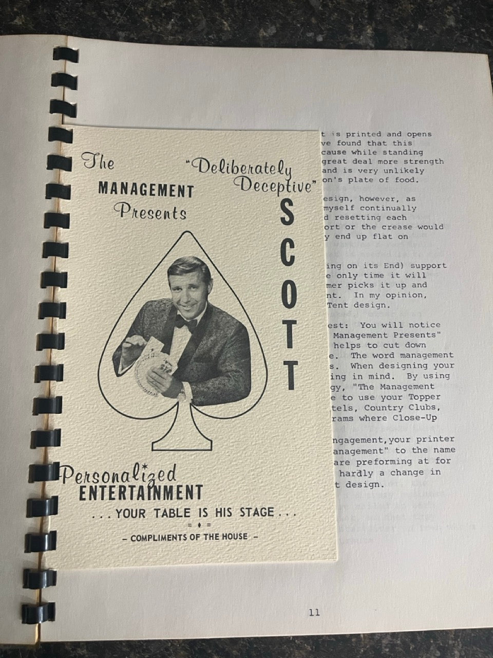 "Cashing in with Close-Up" Restaurant Magic - Scott Hollingsworth - SIGNED