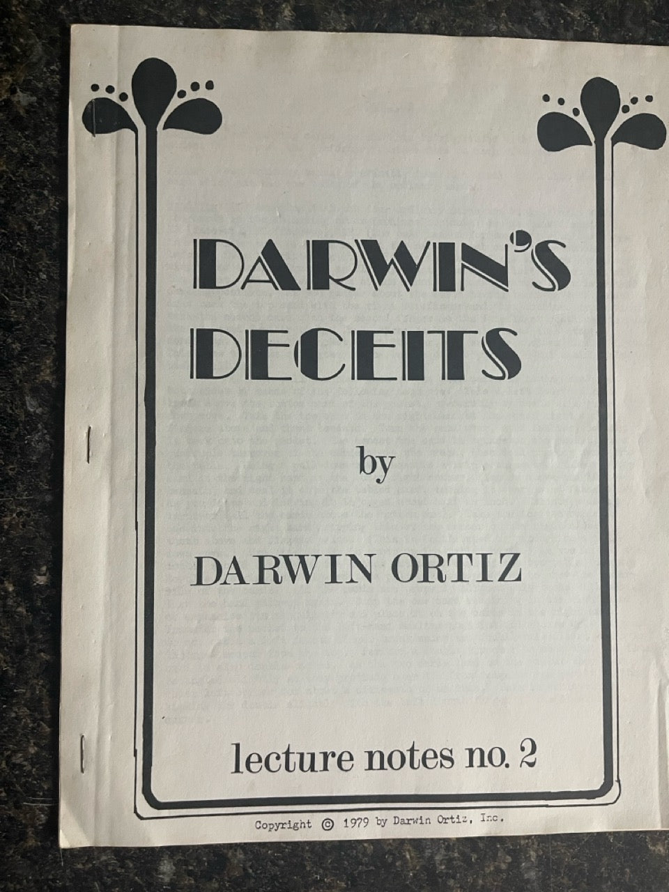 Darwin's Deceits - Darwin Ortiz (Lecture Notes #2)