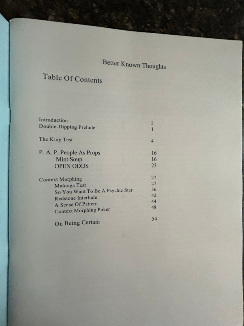 Thoughts From The Unknown 2: Four Mental Notions - Ryan L. Frame - SIGNED