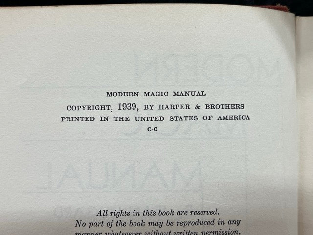 Modern Magic Manual - Jean Hugard (USED)