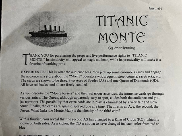 Titanic Monte - Eric Henning
