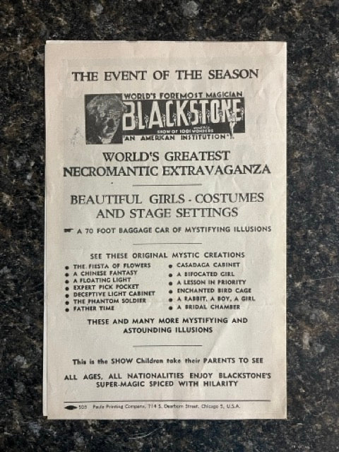 Blackstone Playbill