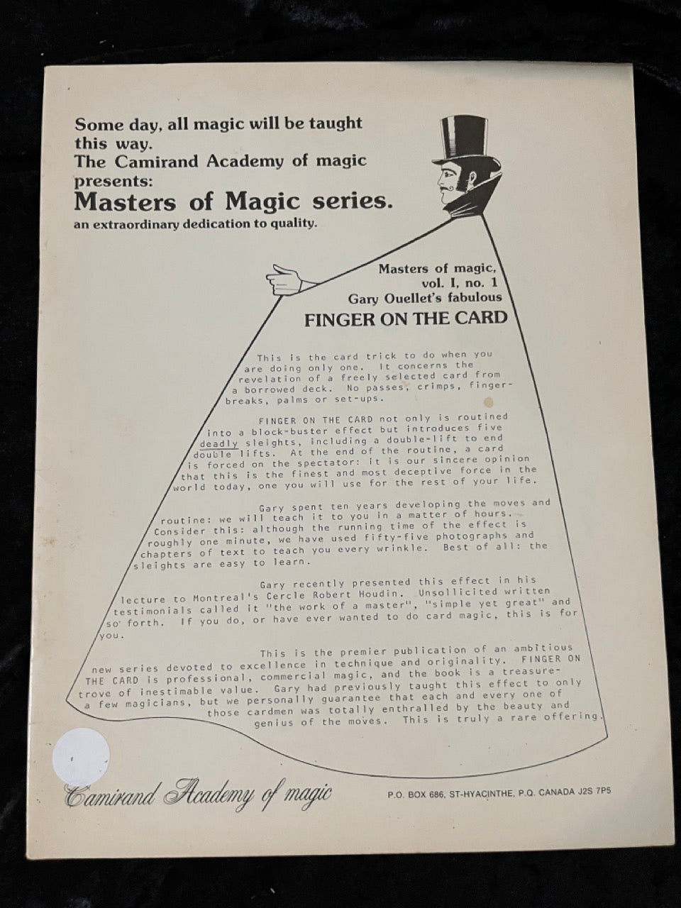 Masters of Magic vol. 1, no. 1 Gary Ouellet's Fabulous Finger on the Card - Gary Ouellet