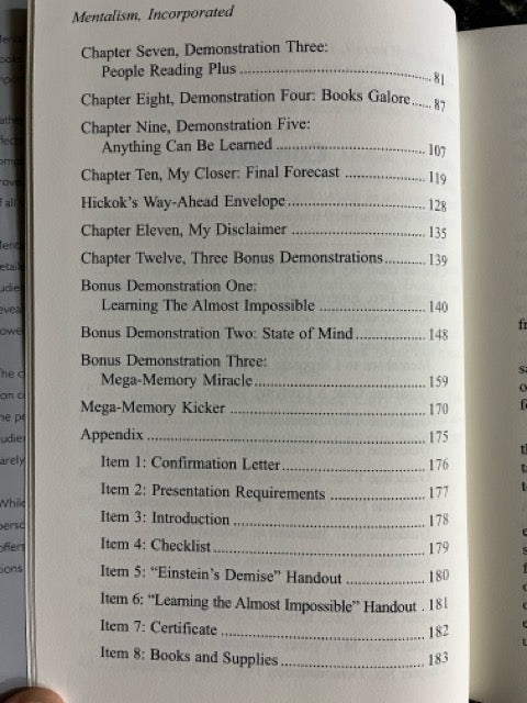 Mentalism Incorporated Vol. 1 - Chuck Hickok (2025 edition)