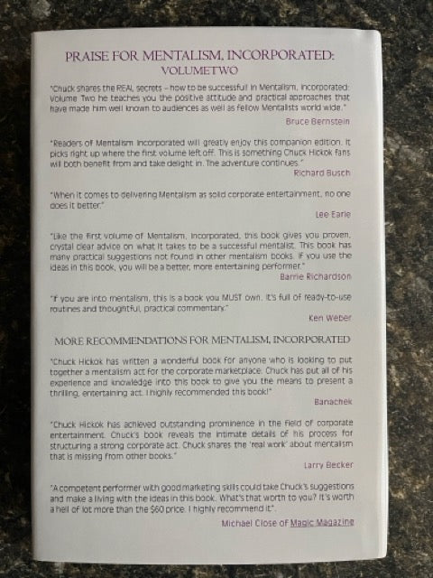 Mentalism Incorporated Vol. 2 - Chuck Hickok (2025 edition)