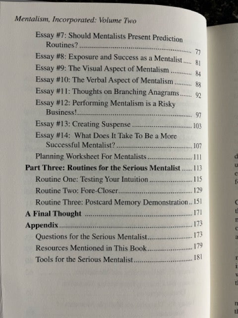 Mentalism Incorporated Vol. 2 - Chuck Hickok (2025 edition)