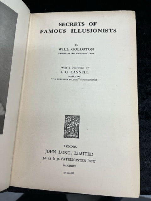Secrets of Famous Illusionists - Will Goldston (1933 ed.)