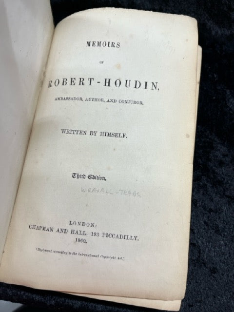 Memoirs of Robert Houdin (1860 edition)